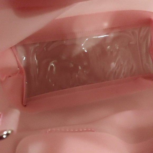 Two Piece Pale Pink Vinyl Bag Set, Purse Set, Handbag Set, 2pc Tote Set - Picture 5 of 16